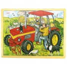 Dřevěné puzzle Traktor 24 dílků