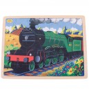 Dřevěn&eacute; puzzle - historick&yacute; vlak Flying Scotsman 35 d&iacute;lků