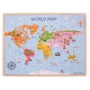 Dřevěn&eacute; puzzle mapa světa