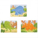 Puzzle 3v1 dinosauři
