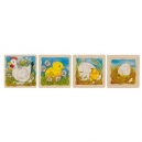 Slepička &ndash; v&yacute;vojov&eacute; vrstven&eacute; puzzle ze dřeva, 4 vrstvy, 44 d&iacute;ly