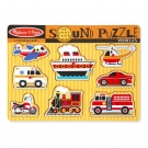 Dřevěné puzzle se zvuky - Dopravní prostředky