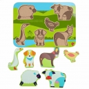 Zv&iacute;ř&aacute;tka na farmě - dřevěn&eacute; vkl&aacute;dac&iacute; puzzle 6 d&iacute;lků