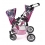Kočárek Tandem - Buggy TWINNY modro růžový s jednorožci