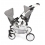 Kočárek Tandem - Buggy TWINNY - šedý