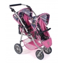 Koč&aacute;rek Tandem Buggy Vario - modro růžov&yacute; s jednorožci