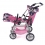 Kočárek Tandem Buggy Vario - modro růžový s jednorožci