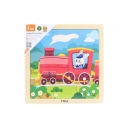 Dřevěn&eacute; puzzle 9 d&iacute;lků - ma&scaron;inka