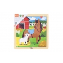 Dřevěn&eacute; puzzle 9 d&iacute;lků - kon&iacute;ci