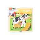 Dřevěn&eacute; puzzle 9 d&iacute;lků - kravičky