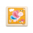 Dřevěn&eacute; puzzle 4 d&iacute;lky - mot&yacute;l