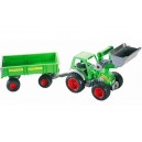 Traktor Farm&aacute;ř s lopatou a př&iacute;věsem